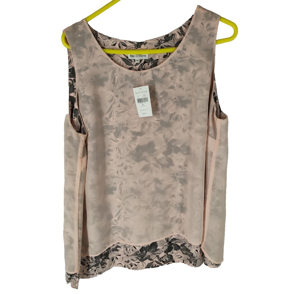 NWT Northern Reflections Women's XL Sleeveless Tank‎ Top Short Floral Design